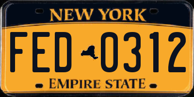 NY license plate FED0312