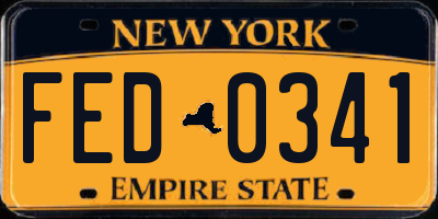 NY license plate FED0341