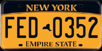 NY license plate FED0352
