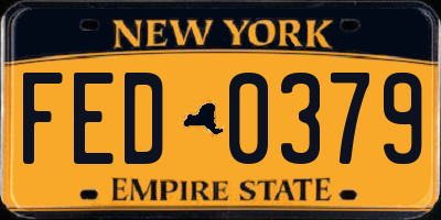 NY license plate FED0379