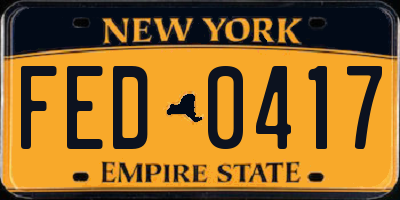 NY license plate FED0417