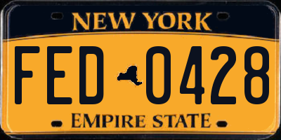NY license plate FED0428