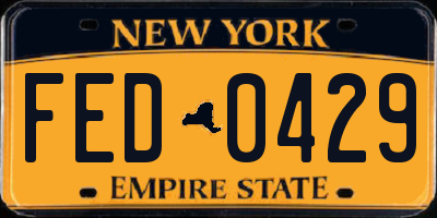 NY license plate FED0429