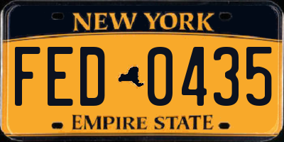 NY license plate FED0435