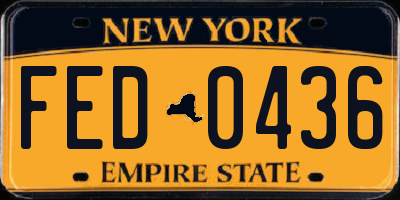 NY license plate FED0436