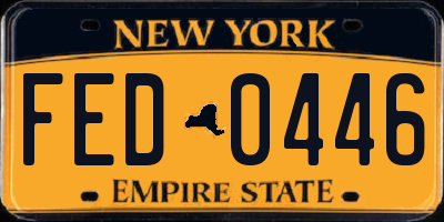 NY license plate FED0446