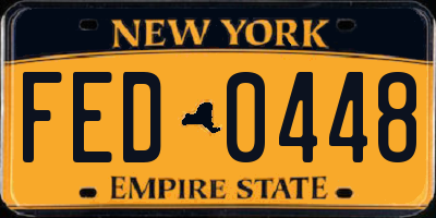 NY license plate FED0448