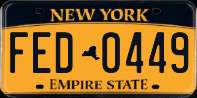NY license plate FED0449