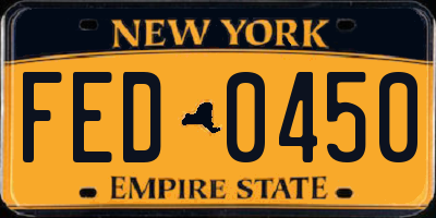 NY license plate FED0450
