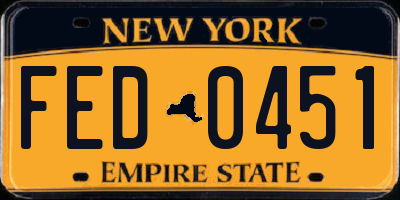 NY license plate FED0451