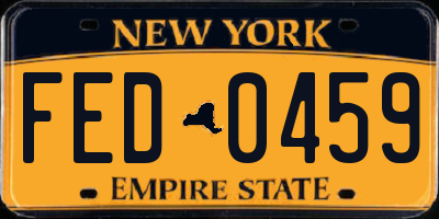 NY license plate FED0459