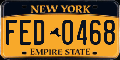 NY license plate FED0468