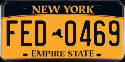 NY license plate FED0469