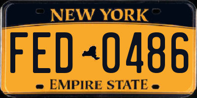 NY license plate FED0486