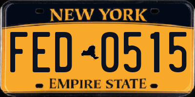 NY license plate FED0515