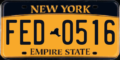 NY license plate FED0516
