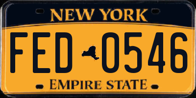 NY license plate FED0546