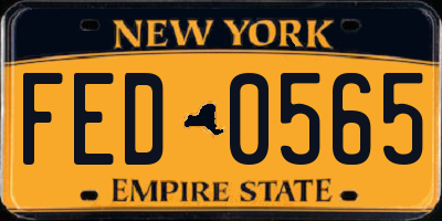 NY license plate FED0565