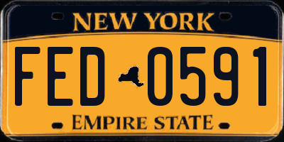 NY license plate FED0591