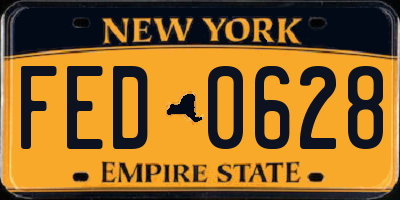 NY license plate FED0628