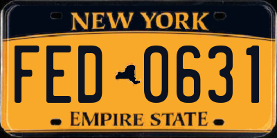 NY license plate FED0631