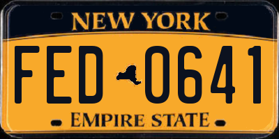 NY license plate FED0641