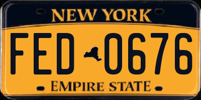 NY license plate FED0676