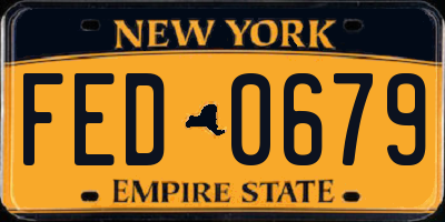 NY license plate FED0679