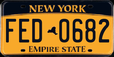 NY license plate FED0682