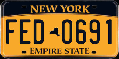 NY license plate FED0691