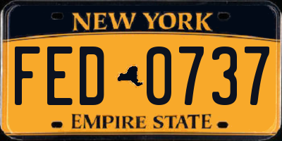 NY license plate FED0737