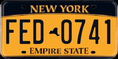 NY license plate FED0741