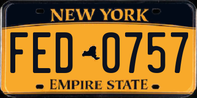NY license plate FED0757