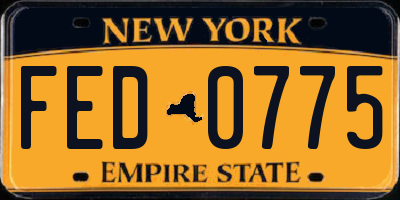 NY license plate FED0775