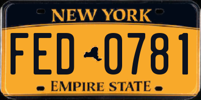 NY license plate FED0781