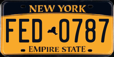 NY license plate FED0787