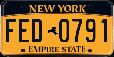 NY license plate FED0791