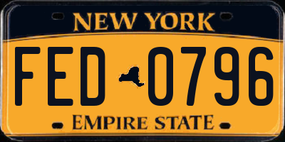 NY license plate FED0796