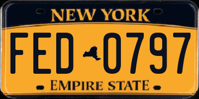 NY license plate FED0797