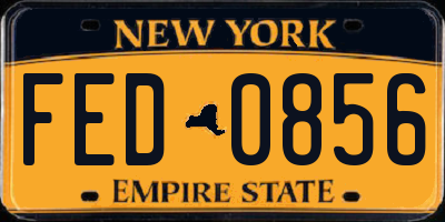 NY license plate FED0856