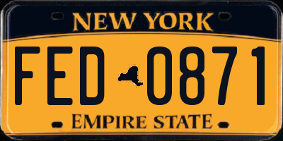NY license plate FED0871