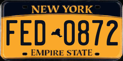 NY license plate FED0872