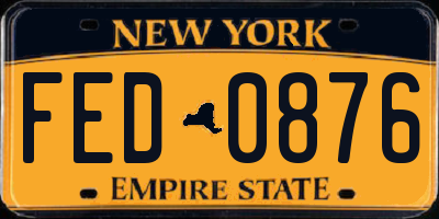 NY license plate FED0876