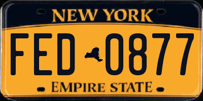 NY license plate FED0877
