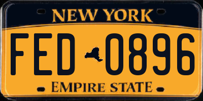 NY license plate FED0896