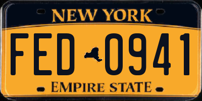 NY license plate FED0941