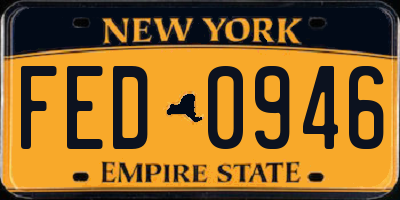 NY license plate FED0946