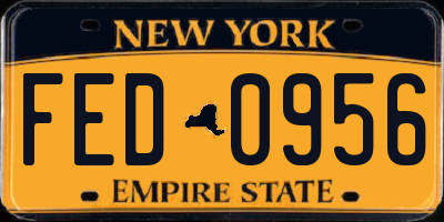 NY license plate FED0956