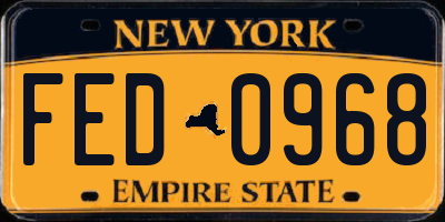 NY license plate FED0968