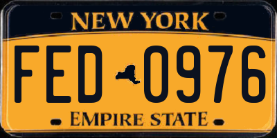NY license plate FED0976